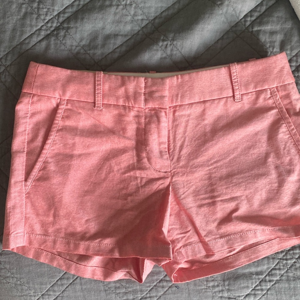 NWT J Crew sz 2 Outlet City Fit Powdered Oxford Chino shorts 3” Pink salmon